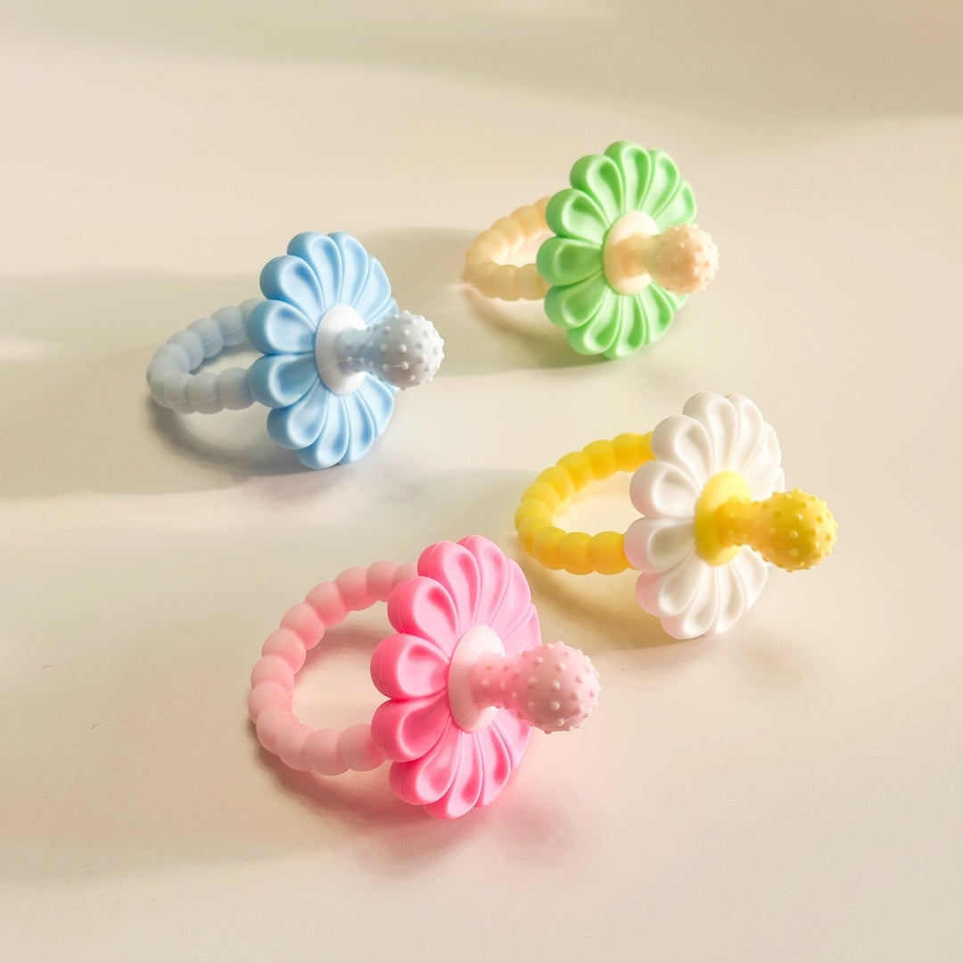 flower-shaped silicone baby teether