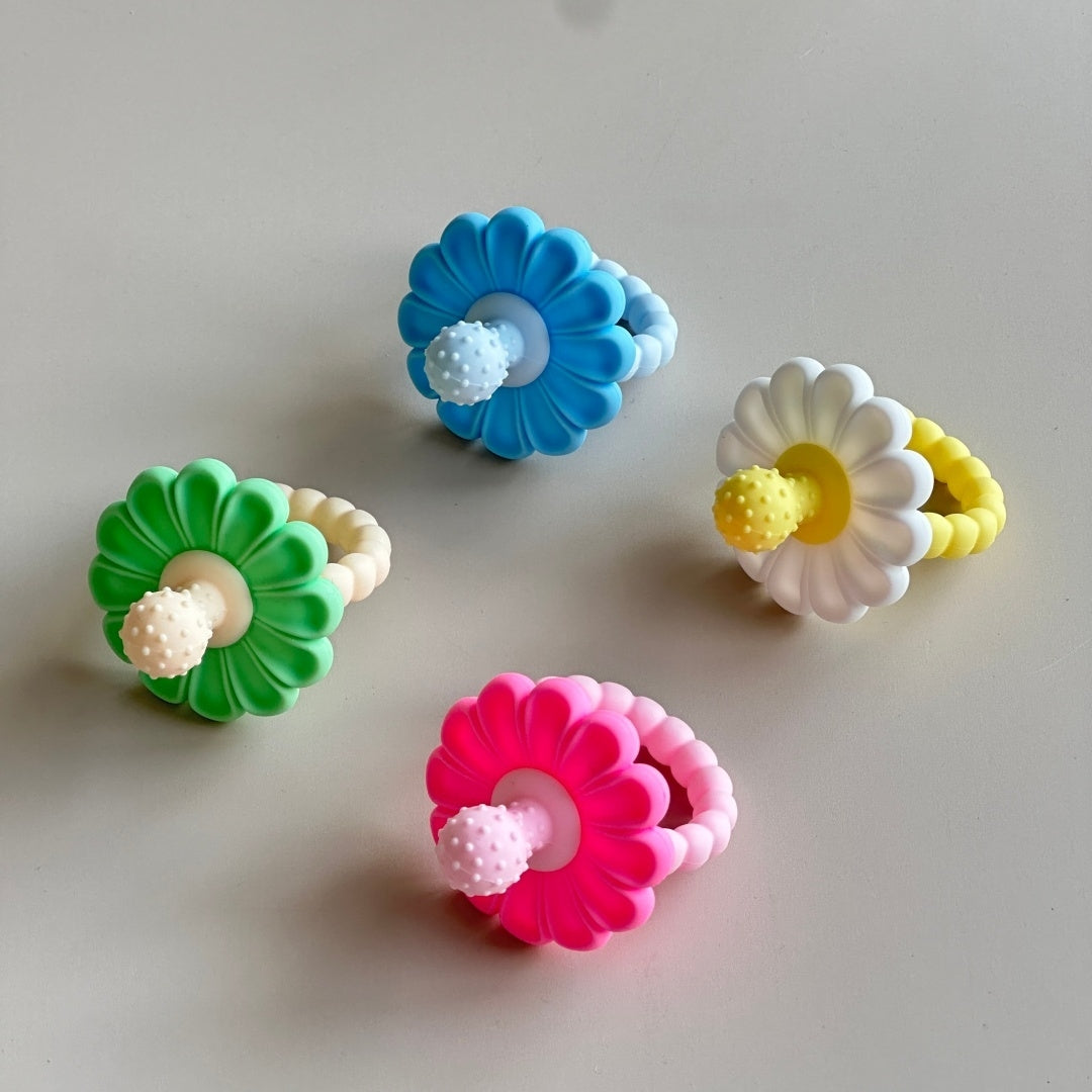 flower-shaped silicone baby teether