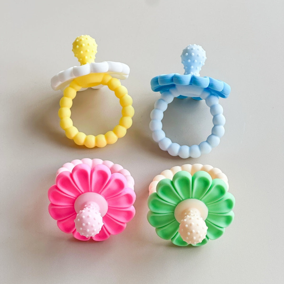 flower-shaped silicone baby teether