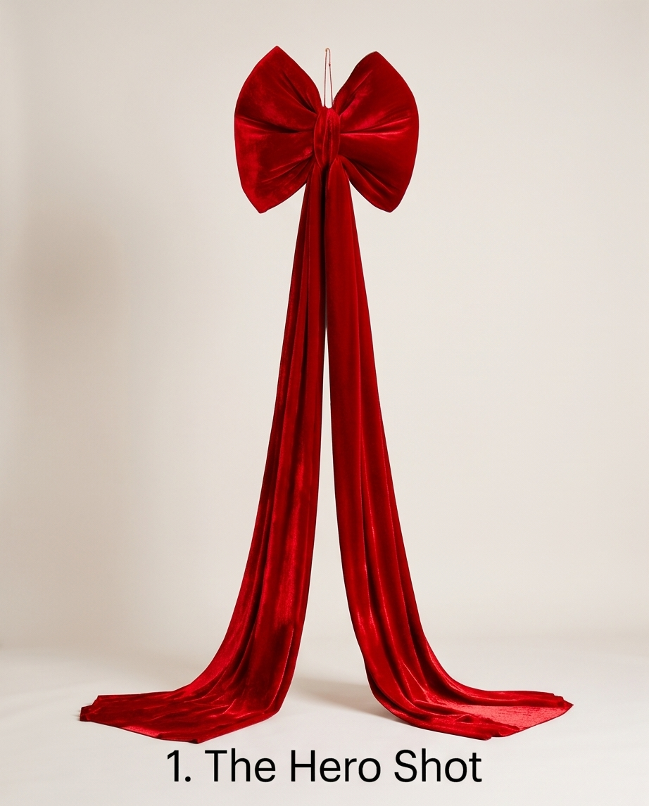 lustrous red velvet decorative bow