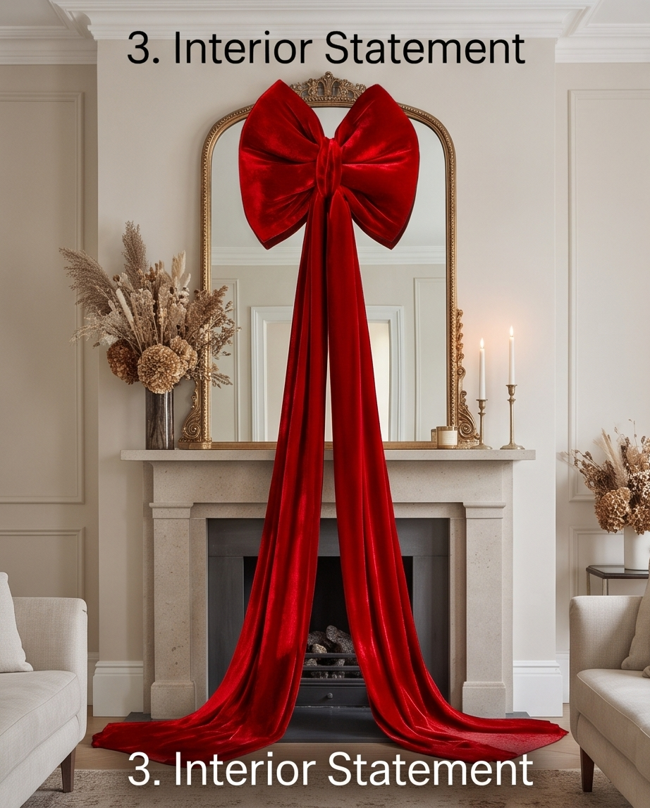 lustrous red velvet decorative bow