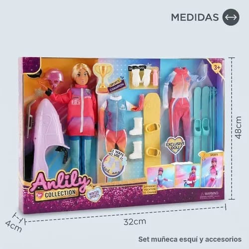 Skiing & snow boarding doll set