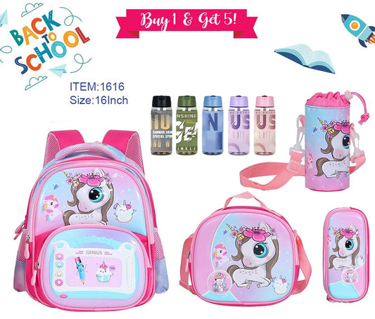 Unicorn Backpack 16” set