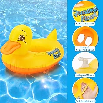 Yellow duck inflatable pool float