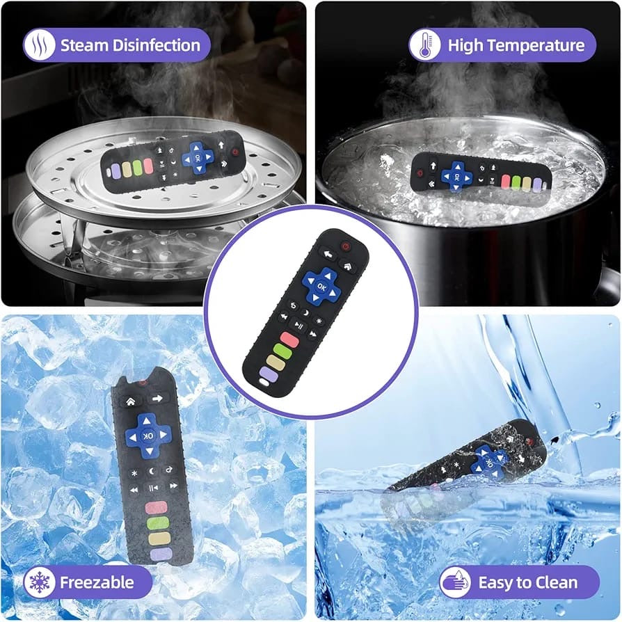 Silicone remote teether