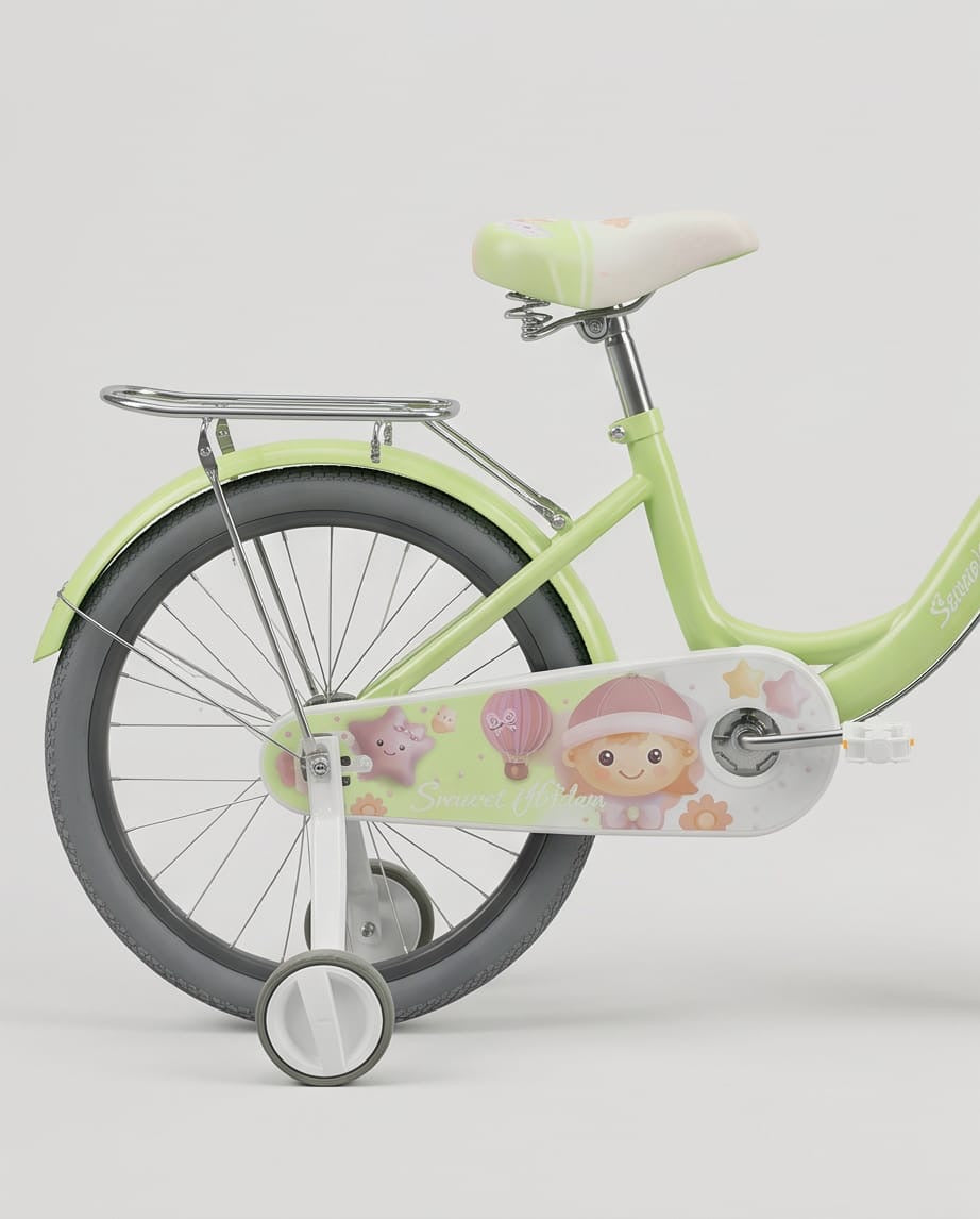 Lime green kids bicycle
