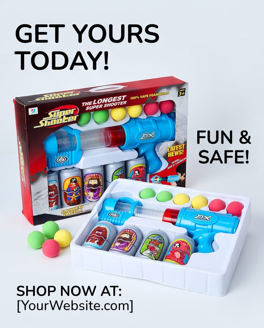 Super shooter foam ball launcher set