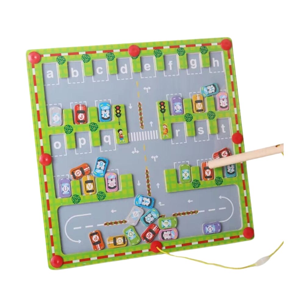Magnetic car maze board