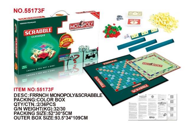 Scrabble and Monopoly double board game