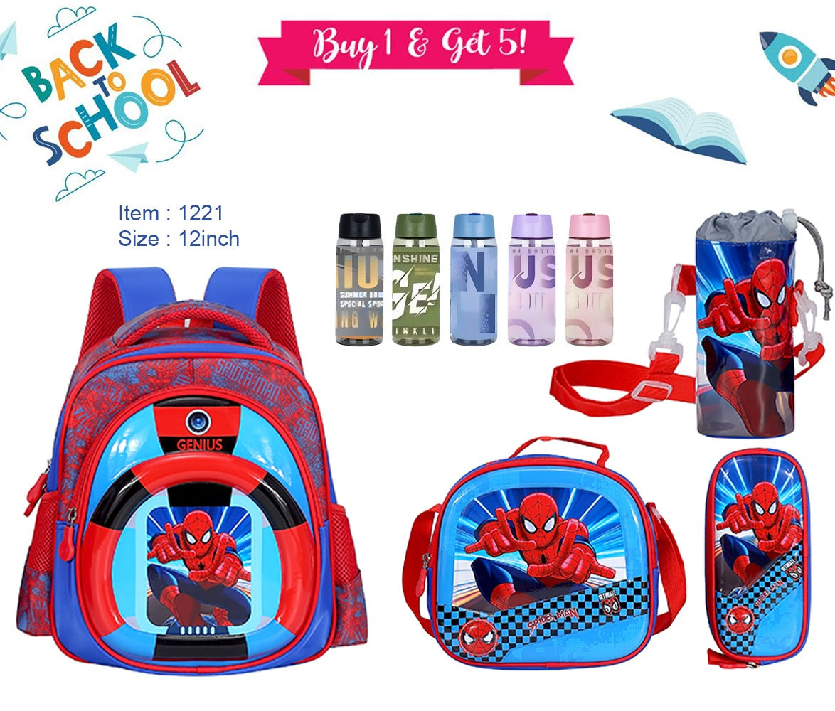 Spiderman Backpack 12” set