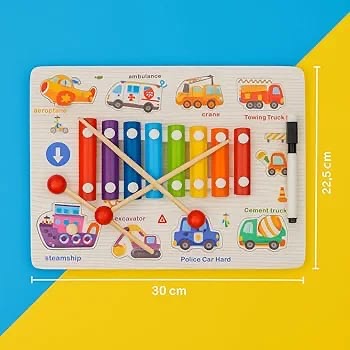 Wooden magnetic vehicle xylophone