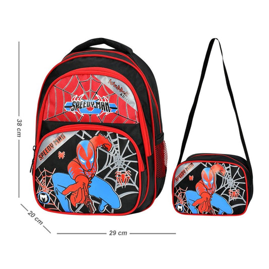 Black/Red Spiderman School Backpack and Lunch Bag