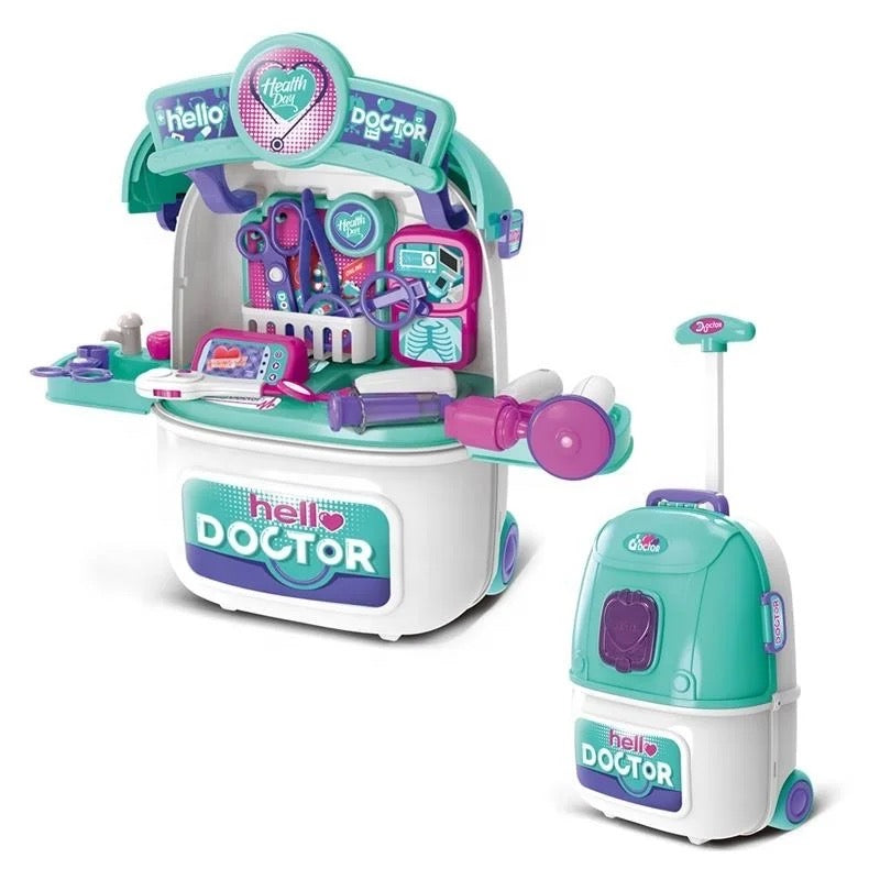 I 2 in 1 set doctor children portable suitcase