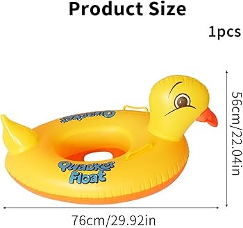 Yellow duck inflatable pool float