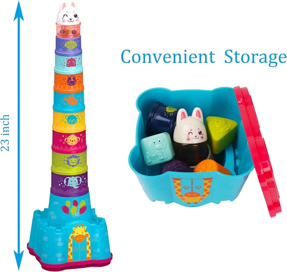 Stacking cup tower & storage bin