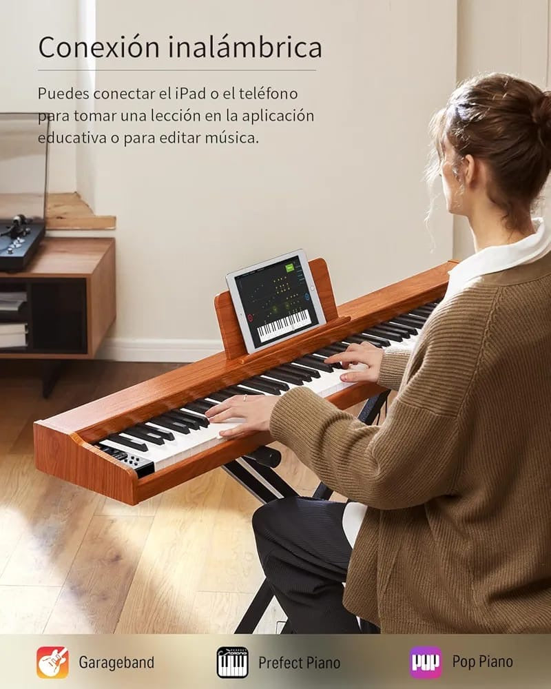Electronic piano keyboard featured graphic