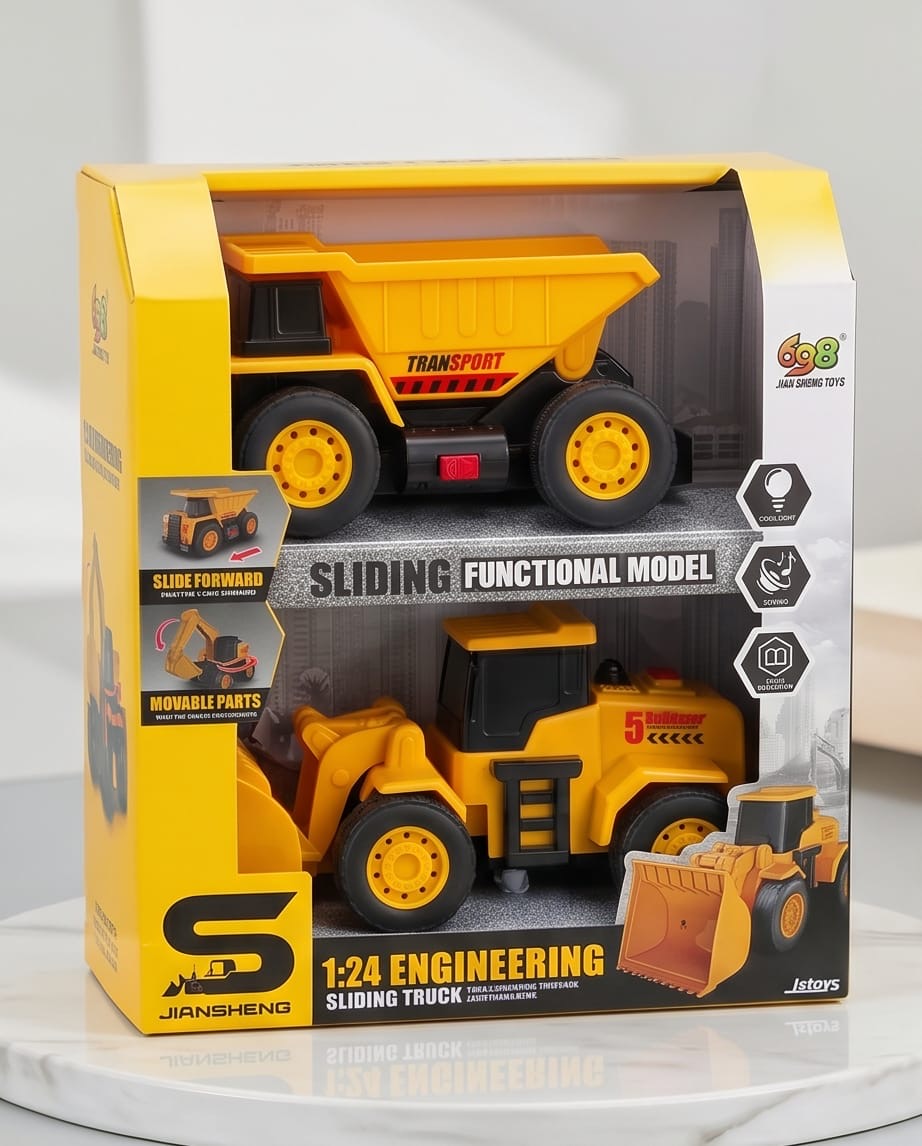 Jiansheng 1:24 engineering vehicles set