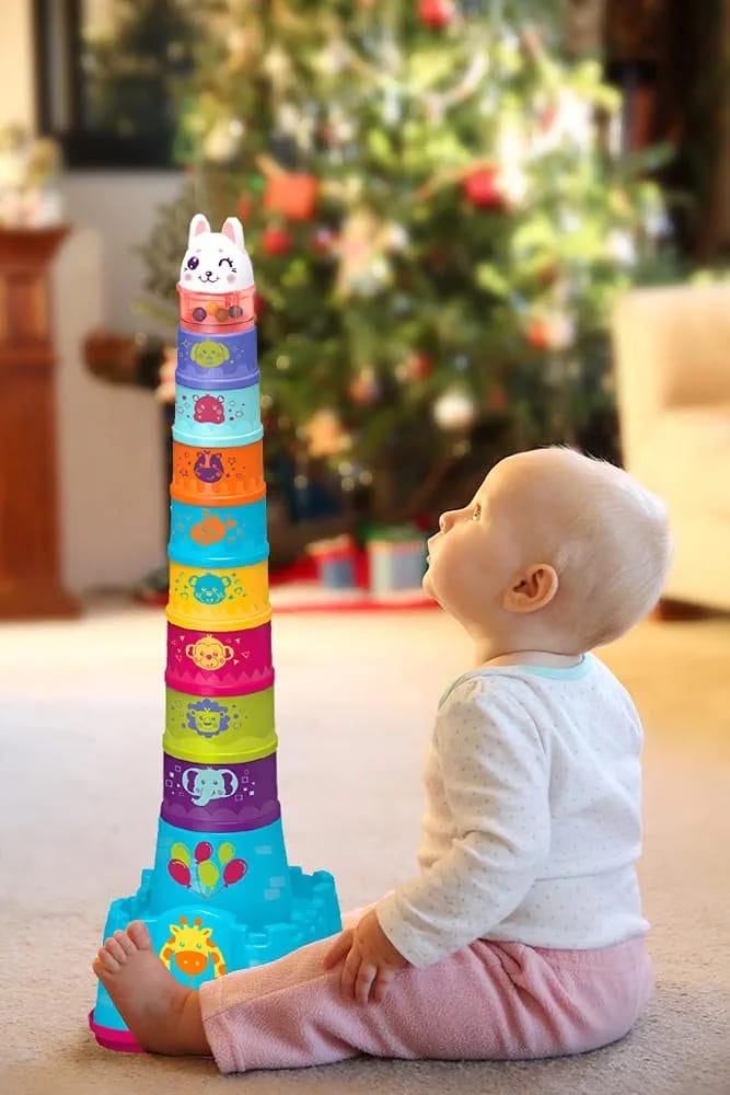 Stacking cup tower & storage bin