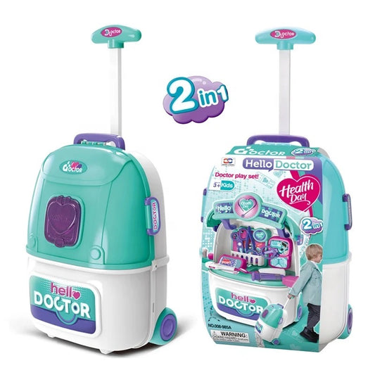 I 2 in 1 set doctor children portable suitcase
