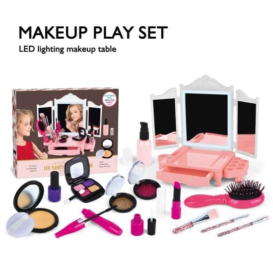 Led vanity and pretend makeup set