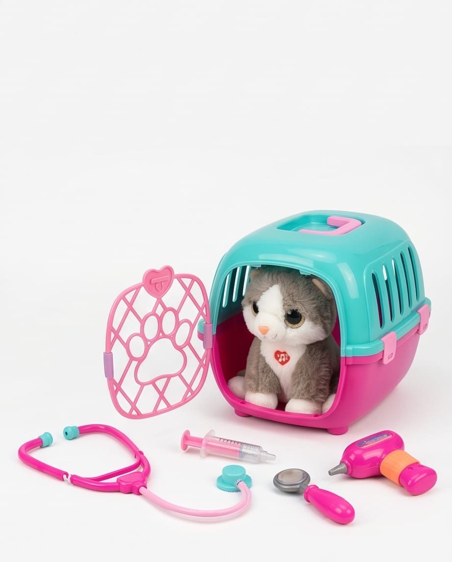 Plush kitten veg care set