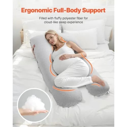 Ergonomic full-body maternity pillow