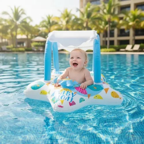 Inflatable swim trainer seat ring