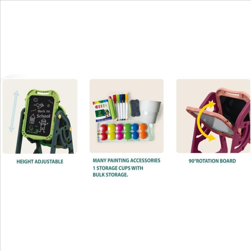 "Artist Talented Painter" 2-in-1 children's easel and drawing station set (30 PCS).