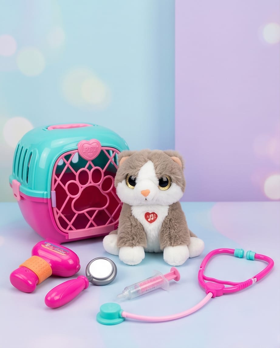Plush kitten veg care set