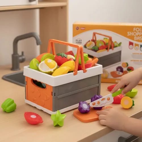 Basket shopping and cutting food set