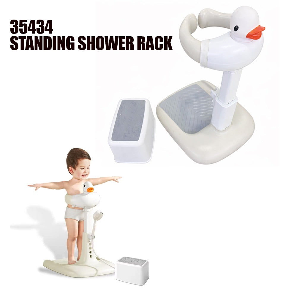 Standing shower rack