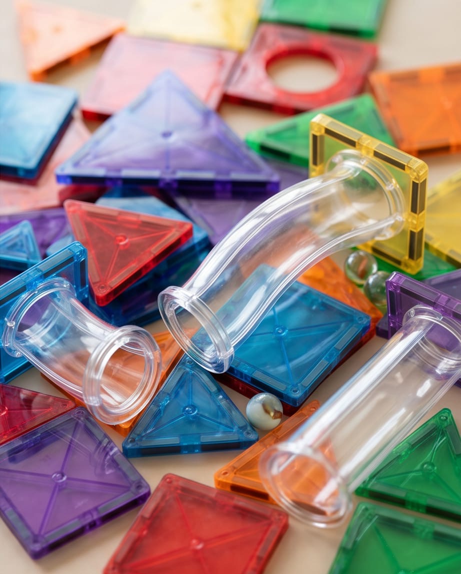 Colorful building magnetic tiles