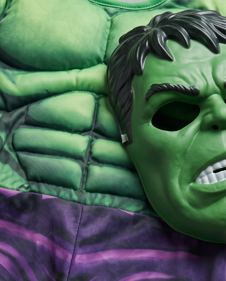 Hulk costume and mask close up