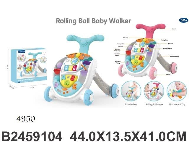 Rolling ball baby walker