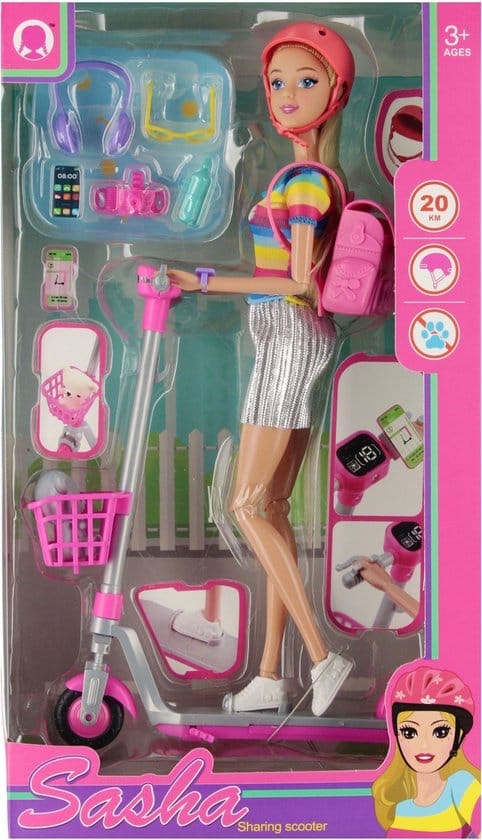 Sasha playing scooter