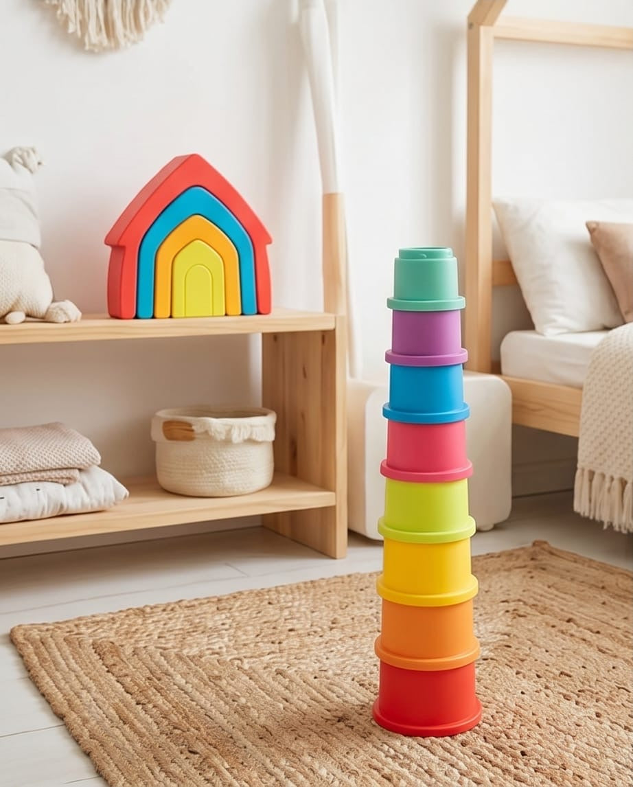 House and cup stacking education toys set