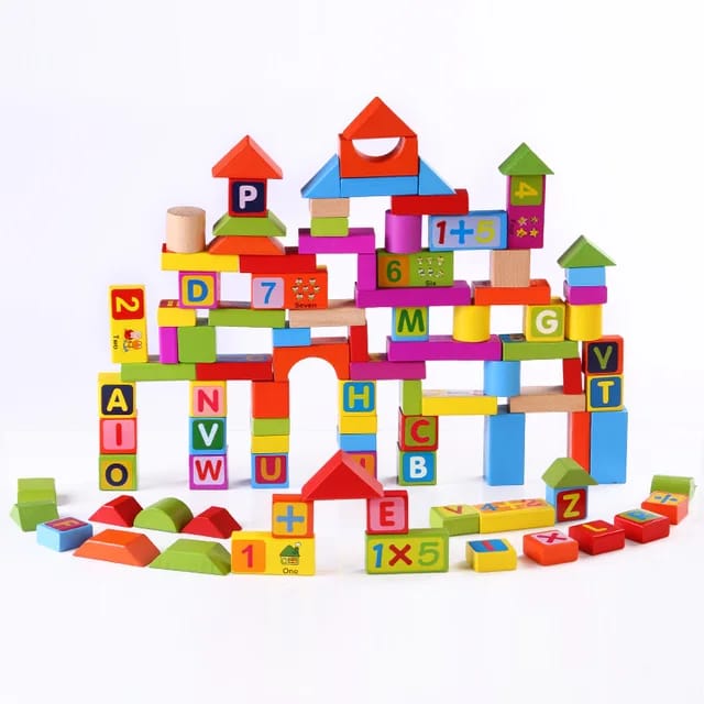 Building Blocks Sorting Bucket with numbers and letters – Hazimeh Toys