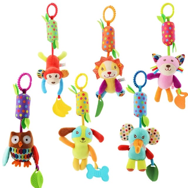 Soft rattle baby teethers of animal characters