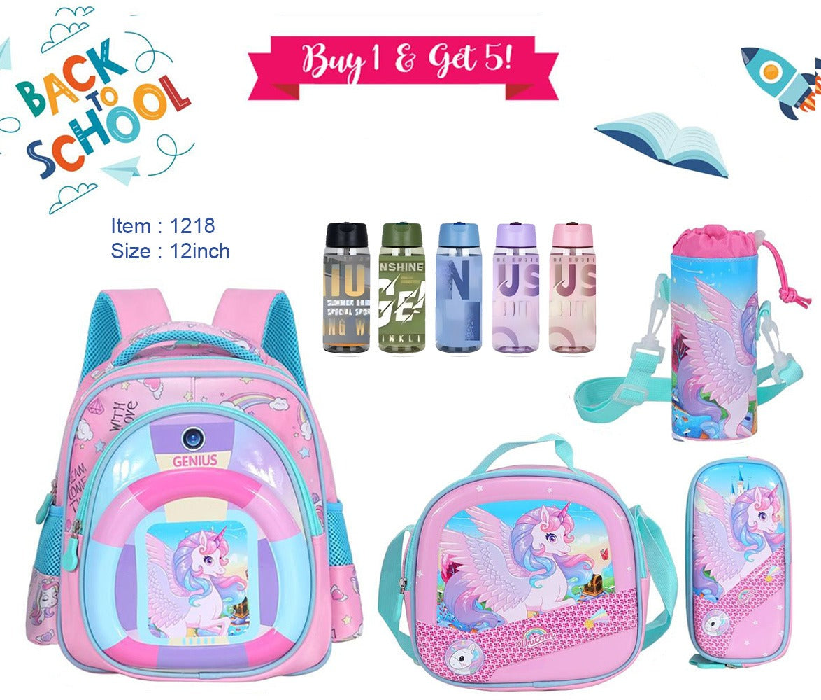 Unicorn Backpack 12” set