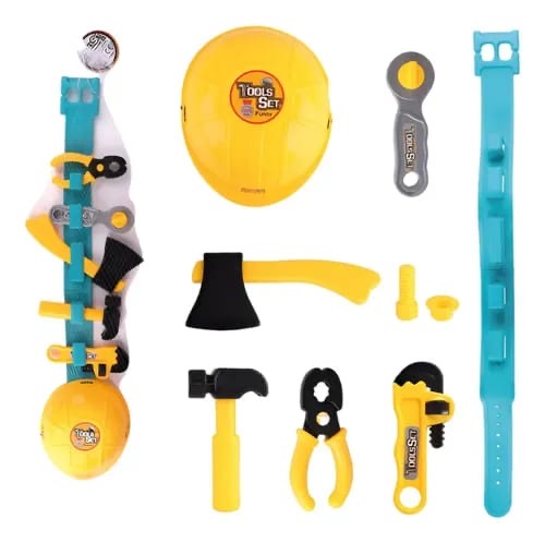 Construction toy tool belt set