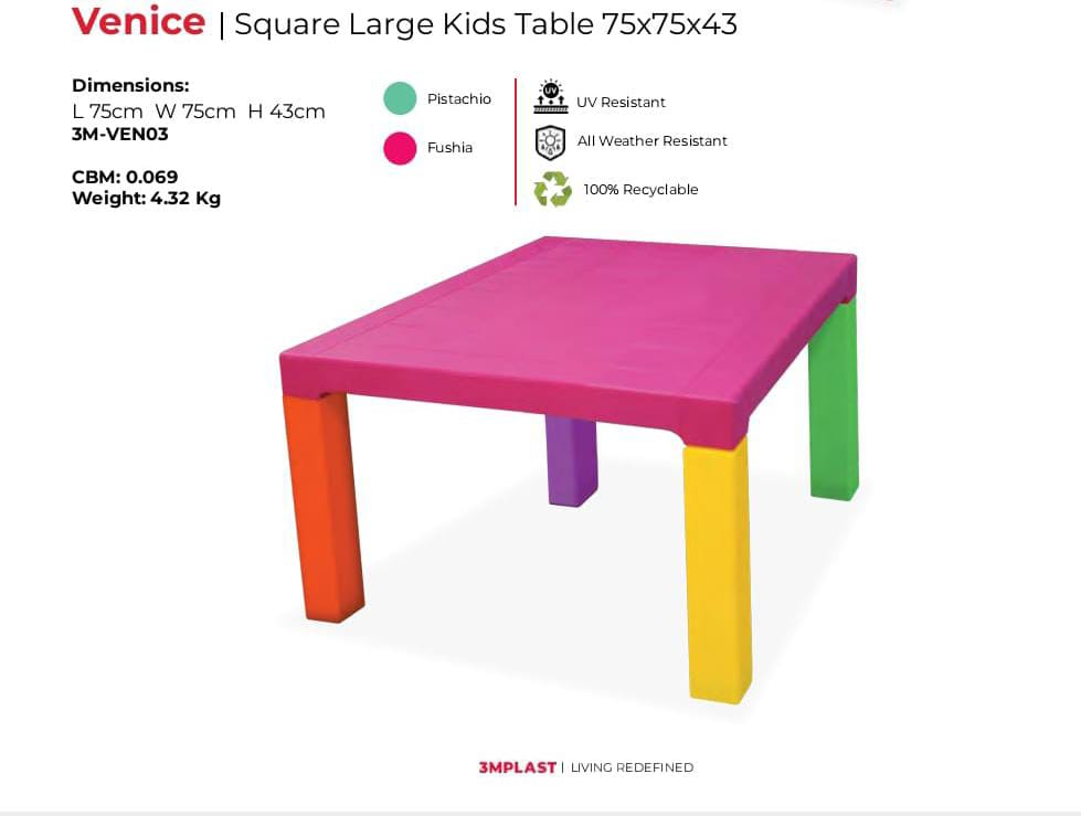 Milano Large Square Kids’ Table