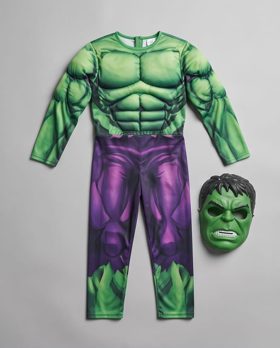 Hulk costume and mask close up