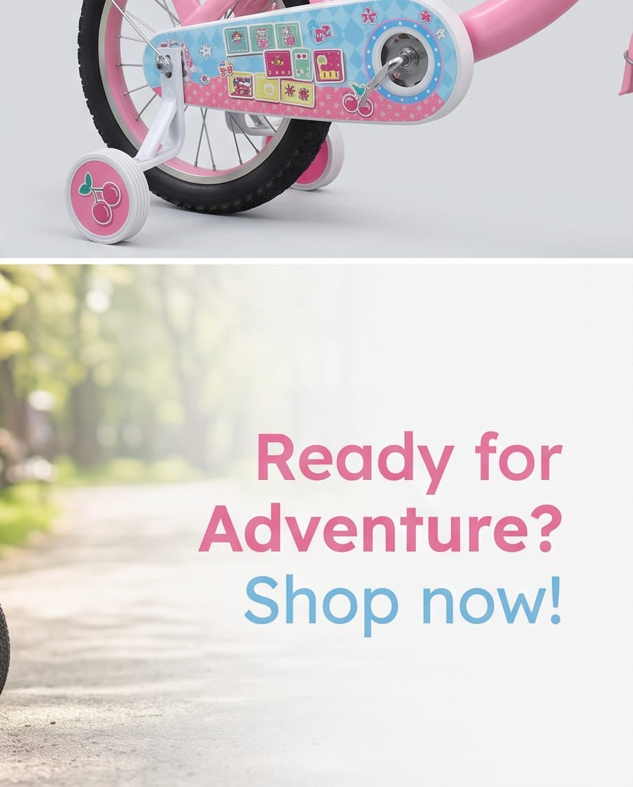 Pink and light blue bicycle