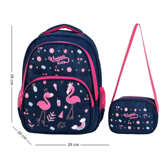 Waddell Pink Flamingo School Backpack and Lunch Bag