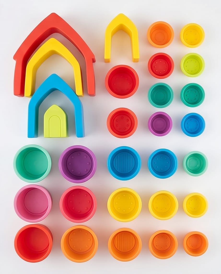 House and cup stacking education toys set