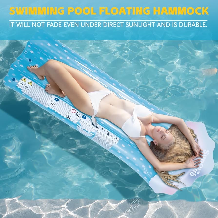 Swimming pool floating hammock