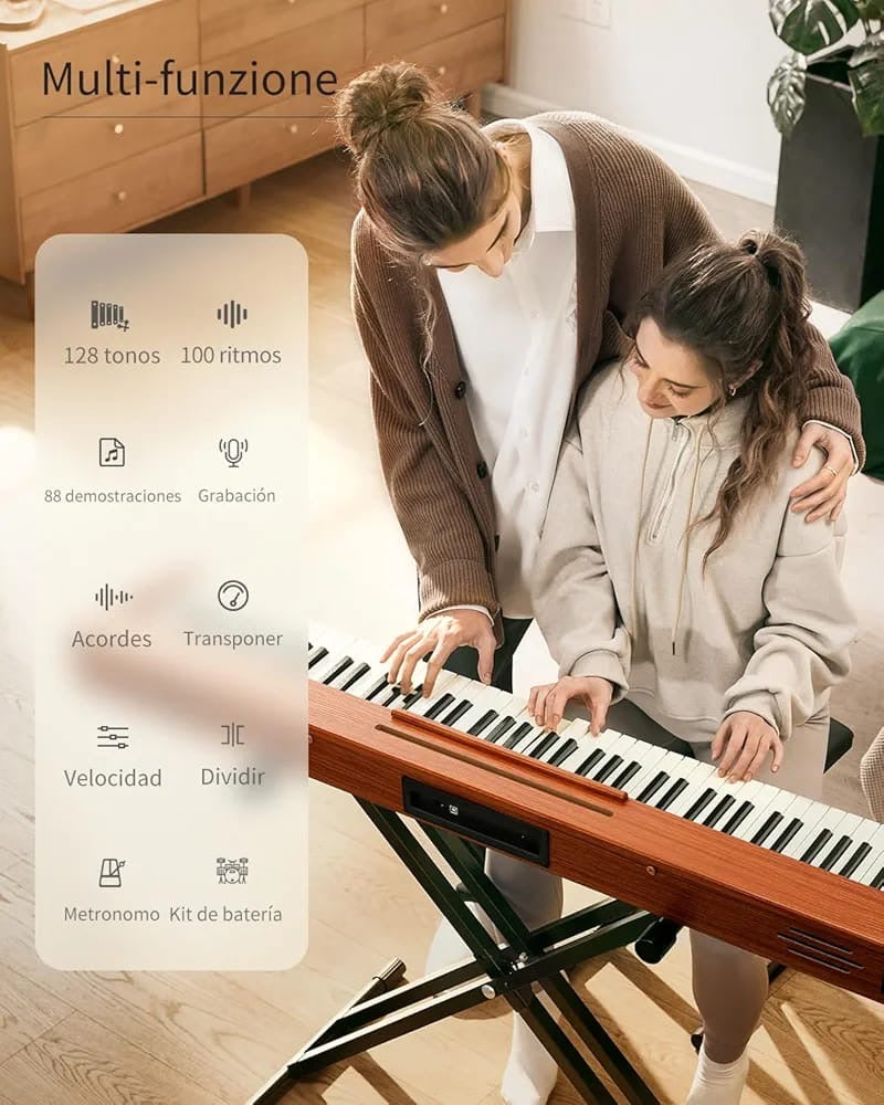 Electronic piano keyboard featured graphic