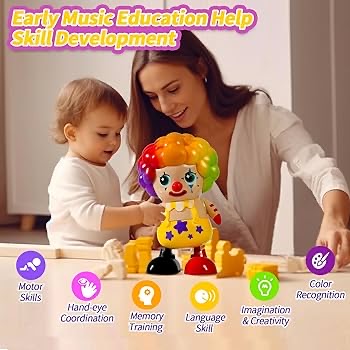 Electronic dancing clown toy