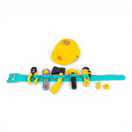 Construction toy tool belt set