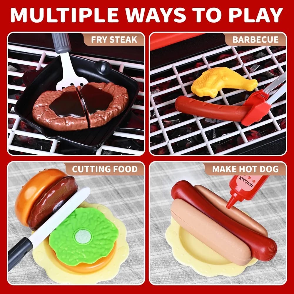 Barbecue grill play set